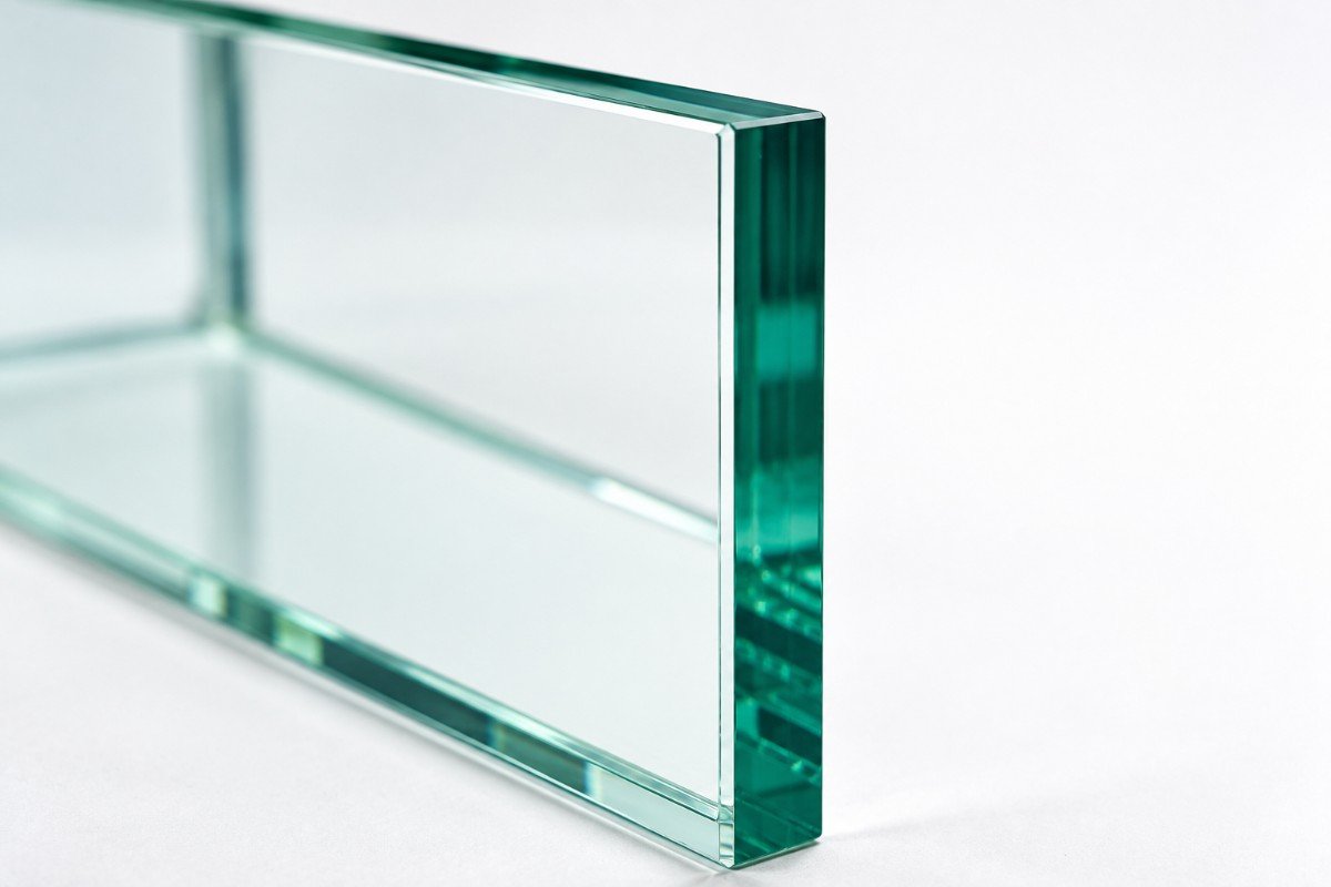 The green tint typical of standard float glass