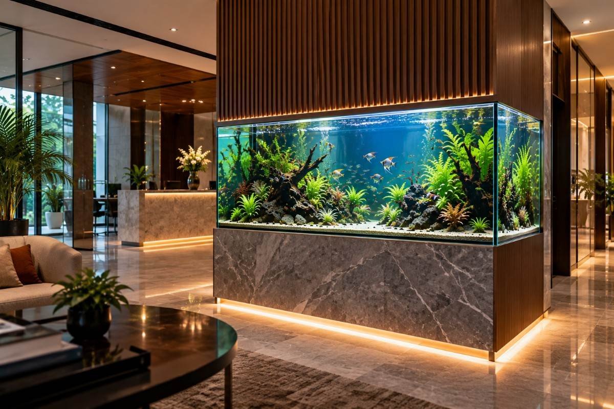 Custom aquarium design and installation project in Chennai